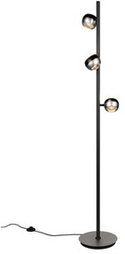 Čierna/v striebornej farbe LED stojacia lampa (výška 150 cm) Orbit – Trio Select