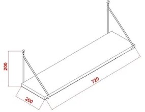 Nástenná polica ARMONI 20x72 cm biela