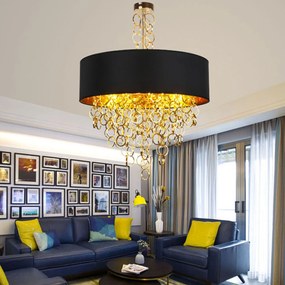 Toolight - Závesná lampa 45cm 3xE27 APP683-3CP, čierna-zlatá, OSW-05340