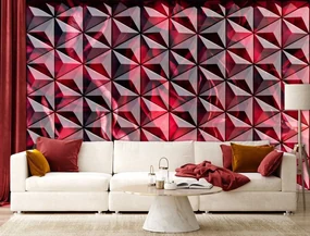 Gario Fototapeta Červená geometria Materiál: Vliesová, Rozmery: 400 x 280 cm