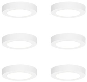 Sada 6 zapustených alebo povrchových bodových svetiel biela 14 cm vrátane LED 3-krokové stmievanie do tepla - Trans