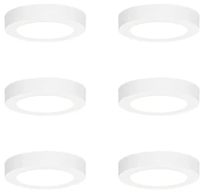 Sada 6 zapustených alebo povrchových bodových svetiel biela 14 cm vrátane LED 3-krokové stmievanie do tepla - Trans