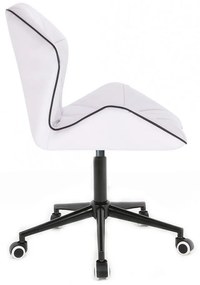 LuxuryForm DESIGN Stolička MILANO MAX na čiernej podstave s kolieskami - biela