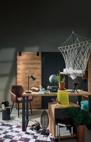 Šatník s posuvnými dverami Liverpool, 180 cm, dub