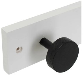 Čierno-biely nástenný vešiak z borovicového dreva 40 cm Anillos – Casa Selección