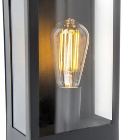 Vonkajšia nástenná lampa čierna s čidlom súmraku - Rotterdam