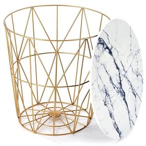 KONFERENČNÝ STOLÍK MANUEL BIELY MRAMOR / ZLATÝ