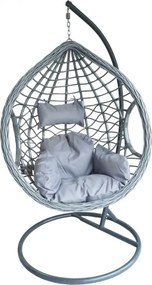 Sivé závesné kreslo NORVIA so stojanom