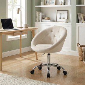 Pracovná stolička London zamat - krémová