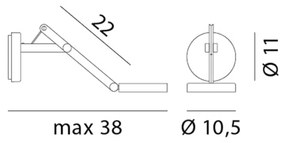 Rotaliana String W0 nástenné LED čierne/oranžové