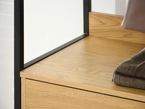Regál Mutismo (dub + čierna). Akcia -18%. Vlastná spoľahlivá doprava až k Vám domov. 1136799