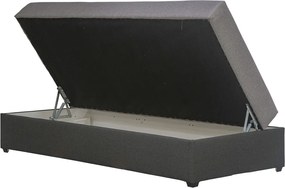 Posteľ Ormea 88x202 cm, sivo-hnedá/tmavo šedá látka
