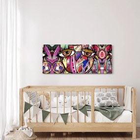 Obraz - Street art - sova (120x50 cm)
