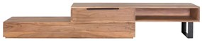 furniture-nabytek.cz - Masívny TV stolík Auckland z akácie, lakovaný, hnedý – 155×45×40 cm