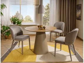 Okrúhly jedálenský stôl ANGEL 100x100 cm, dekor dub/kašmír