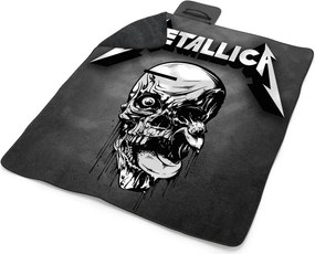 Sablio Plážová deka METALLICA Lebka Sivá: 200x140 cm
