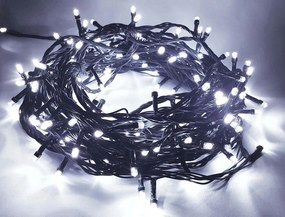 BERGE LED vianočná reťaz - 60LED - 5M - IP20 - 8 funkcií - studená biela