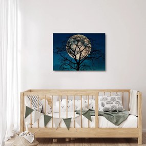 Sklenený obraz stromu so splnom (70x50 cm)