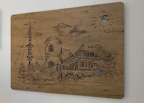 Svietiaci obraz krajinky na batériu