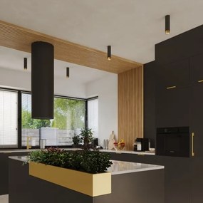 Sollux SL.1410 - Bodové svietidlo NERO 1xGU10/10W/230V 12,5 cm čierna/zlatá