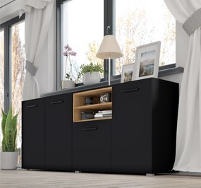 Skrinka Anikka 151 (dub artisan + matná čierna). Akcia -20%. Vlastná spoľahlivá doprava až k Vám domov. 1124849