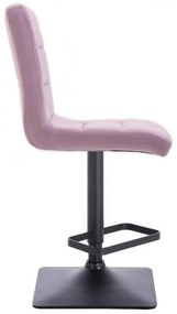 LuxuryForm DESIGN Barová stolička TOLEDO VELUR na čiernej hranatej podstave - levanduľa