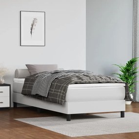 Boxspring posteľ s matracom biela 90x200 cm umelá koža 3144238