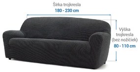 Super strečové poťahy NIAGARA antracitová trojkreslo (š. 180 - 230 cm)