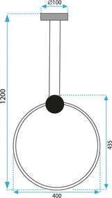 Toolight Toolight, LED stropné svietidlo 40cm 17W 4000K APP1396-CP, zlatá lesklá, OSW-00954