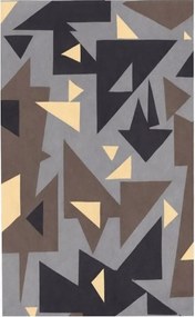 GDmats, Dizajnový kusový koberec Triangles, 130x170, hnedá, chodba / predsieň