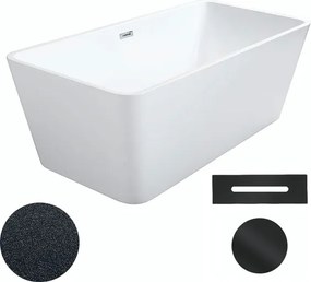 Besco Akrylátová voľne stojaca vaňa Evita Glam G 160x80 BESCO-Typ výpuste: Click-Clack s prepadom, grafit, BESCO-Rozmery: 160x80, BESCO-Farba: Biela/…