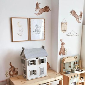 Samolepka do detskej izby sada rozprávkových králikov