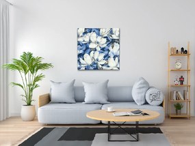 Gario Diamantové maľovanie Kvetinové pozadie Magnólie Rozmery: 50 x 50 cm, Rámovanie: Iba zrolované plátno, Diamanty: Štvorcové