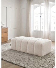 Biela podnožka z textílie buklé Annecy – Bobochic Paris