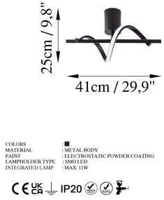 Čierne LED stropné svietidlo ø 7 cm Likma – Opviq lights