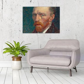 Sklenený obraz -  Vincent van Gogh, Self-Portrait, reprodukcia (70x50 cm)