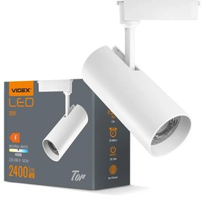 Reflektor na koľajnici, 30 W, biely, Track Light, Videx | TR04-304W