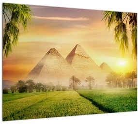 Sklenený obraz - Pyramídy (70x50 cm)