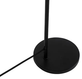 Moderná stolová lampa čierna s dymovým tienidlom - Maly