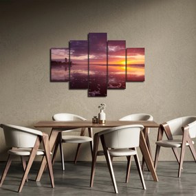 Obraz - Pláž pri západe slnka (150x105 cm)