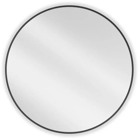Mexen Loft, okrúhle kúpeľňové zrkadlo 80 cm, farba rámu čierna matná, 9850-080-080-000-70