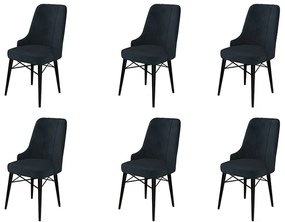 Súprava jedálenských stoličiek Pare Anthracite and Black, 6 ks, 6 ks