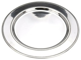 Excellent Houseware Dekoračný kovový podnos Chrome (fi) 33 cm