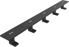 Nástenný vešiak s piatimi háčikmi čierny