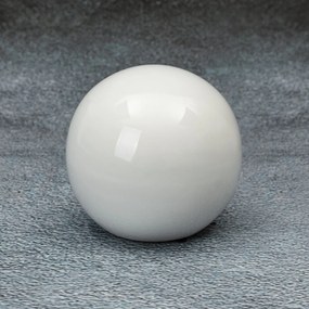 Ozdobná dekoračná guľa MAJA 9x9 cm biela