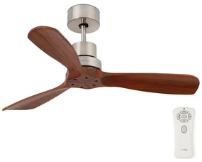 FARO Barcelona FARO 33508DC - Stropný ventilátor MINI LANTAU chróm/hnedá pr. 108 cm + DO FA33508DC