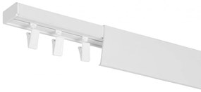 Dekodum PVC stropná lišta s krytom jednoduchá biela Dĺžka koľajnice (cm): 220, Typ prichytenia: Žabky