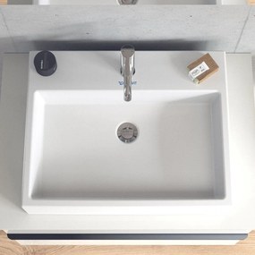 DURAVIT Vero Air umývadlo do nábytku s otvorom, bez prepadu, spodná strana brúsená, 600 x 470 mm, biela, s povrchom WonderGliss, 23506000711