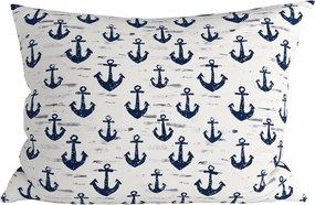 Polybavlnená obliečka na vankúš NAVYSTA POLY 70x90 cm, modro-biela