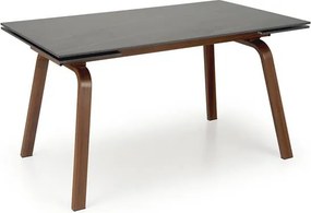 Rozkladací jedálenský stôl 140-200 cm Leta (mramor čierny + orech) (pre 6 8 osôb). Vlastná spoľahlivá doprava až k Vám domov. 1049564